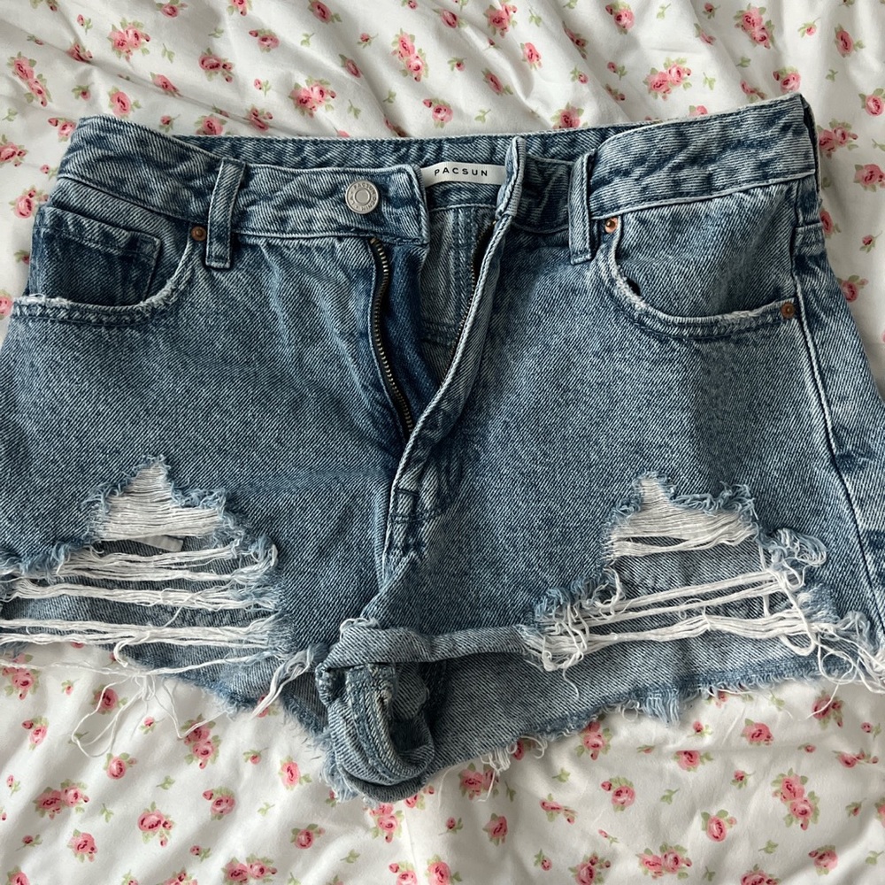 Distressed Pacsun high rise jean shorts